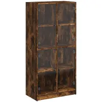 vidaXL Highboard avec portes chêne fumé 68x37x142 cm Bois composite