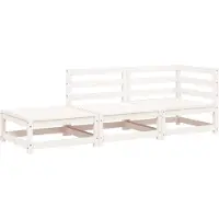 vidaXL Canapé de jardin avec tabouret 2 places blanc pin massif