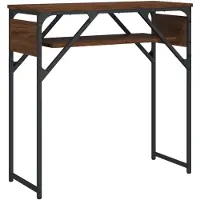 vidaXL Table Console Avec Étagère Chêne Marron 75x30x75 Cm