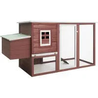 vidaXL Poulailler de jardin avec 1 nid de ponte Marron Bois