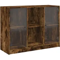 vidaXL Sideboard chêne fumé 102x37x75,5 cm Bois composite