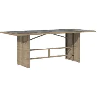 vidaXL Table de jardin avec plateau en verre Beige 190x80x74 cm Poly rotin