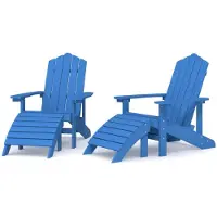 vidaXL Chaises de jardin Adirondack 2 pcs. avec tabourets HDPE Aquamarin