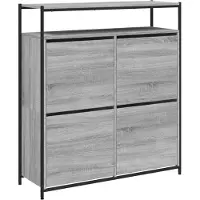 vidaXL Armoire à chaussures 4 tiroirs rabattables sonoma gris