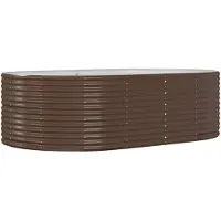 vidaXL Lit surélevé brun 212x140x68 cm Acier revêtu par poudre