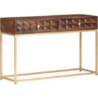 vidaXL Table console 122x36x75 cm bois massif mangue