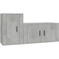 vidaXL Ensemble d'armoires TV 2 pièces gris béton Bois composite