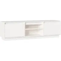 vidaXL Meuble TV Blanc 140x35x40 cm Bois de pin massif