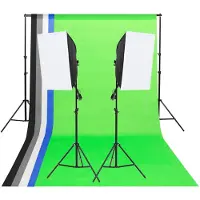 vidaXL Kit d'éclairage studio avec toiles de fond et boîtes à lumière