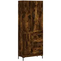 vidaXL Highboard chêne fumé 69,5x34x180 cm bois composite
