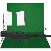 vidaXL Kit studio photo avec éclairage et arrière-plan
