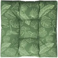 vidaXL Coussin de palette motif de feuilles 70x70x12 cm tissu