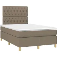 vidaXL Lit Boxspring avec matelas Taupe 120x190 cm Tissu