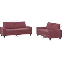 vidaXL Canapé 2 pièces rouge vin Tissu
