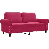 vidaXL Canapé à 2 places Rouge bordeaux 140 cm Velours