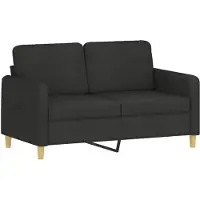 vidaXL Canapé à 2 places Noir 120 cm Tissu