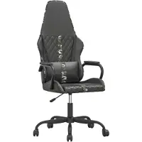 vidaXL Chaise de jeu avec fonction de massage Camouflage noir similicuir