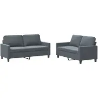 vidaXL Ensemble de canapés 2 pièces avec coussins gris foncé velours