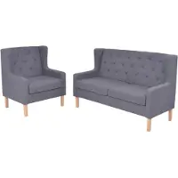 vidaXL Ensemble de canapés 2 pièces tissu gris