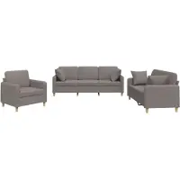 vidaXL Ensemble de canapés 3 pièces avec coussins Tissu Taupe