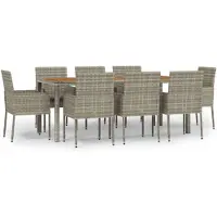 vidaXL Salon de jardin avec coussins en poly rotin Ensemble de jardin en poly rotin