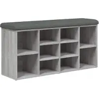 vidaXL Banc à chaussures sonoma gris 102x32x50 cm bois d'ingénierie