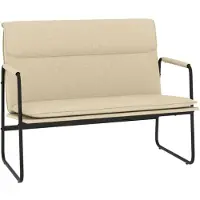 vidaXL Banc Crème 100x64x80 cm Tissu