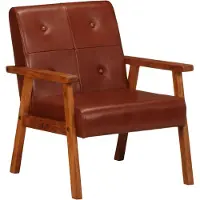 vidaXL Fauteuil marron cuir véritable