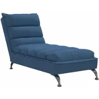 vidaXL Chaise longue avec coussin Bleu Tissu