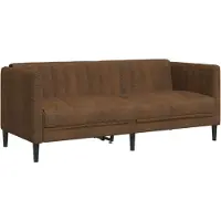 vidaXL Canapé 2 places marron similicuir aspect daim
