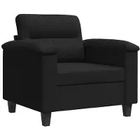 vidaXL Fauteuil noir 60 cm tissu microfibre