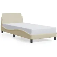 vidaXL Cadre de lit avec tête de lit "Dover" Crème 90x200 cm Tissu