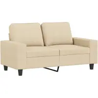 vidaXL Canapé 2 places crème 120 cm Tissu