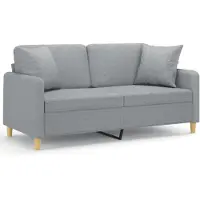 vidaXL Canapé 2 places avec oreillers gris clair 140 cm tissu