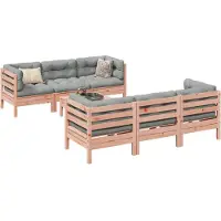 vidaXL Ensemble de 7 canapés de jardin avec coussins en bois massif de douglas