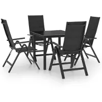 vidaXL 5-tlg. Garten-Essgruppe Aluminium Anthrazit