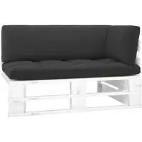 vidaXL Canapé d'angle d'extérieur palettes pin imprégné blanc