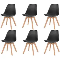 vidaXL Chaises de salle à manger 6 pcs. noir plastique