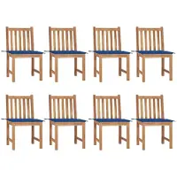 vidaXL Chaises de jardin 8 pcs. avec coussins teck massif