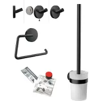 Emco Set WC rond avec porte-papier, set de brosses et set dadhésifs, 439813300