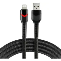 EverActive Câble USB-auf-Lightning CBB-1IBR, 1 m, 2,4 A, RGB-LED, noir