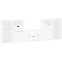 vidaXL Meuble-paroi 5 pièces avec espace de rangement ODDA blanc pin massif