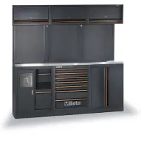 Beta équipement d'atelier, plan de travail en acier inoxydable, 157 pièces, C45PRO 2.0 AX/157UT