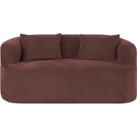 Popsofa Canapé 2 Places Adele Chenille Rouge Bordeaux