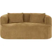 Popsofa Canapé 2 Places Adele Chenille Jaune Ocre