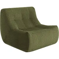 Popsofa Fauteuil Rave en velours côtelé vert