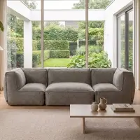 Popsofa Canapé lounge modulaire intérieur 3,5 places Kiki Bouclé Marron