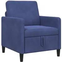 vidaXL Canapé avec rangement, bleu police, 72 x 78 x 87 cm, polyester