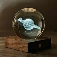 GINGKO DESIGN Sphère de Saturne lumineuse en cristal
