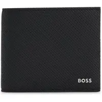BOSS Portefeuille en cuir recyclé à texture monogrammée